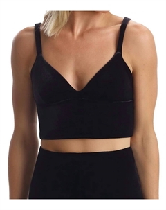 Бархатный удлиненный бюстгальтер-бралетт черного цвета Commando