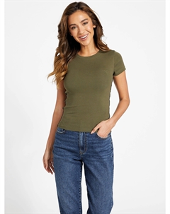 Топ с круглым вырезом Eco Abril, цвет dusty sage Guess factory