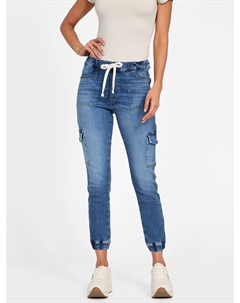 Джинсовые брюки-джоггеры Eco Luna средней посадки Cargo, цвет medium wash Guess factory