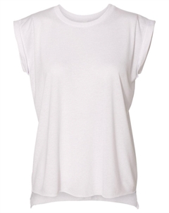 Женская футболка Flowy с подвернутыми манжетами, белый Bella+canvas