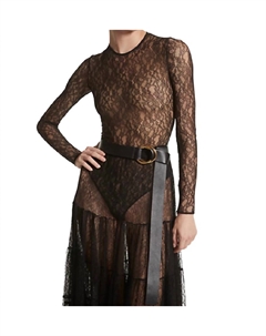 Боди из эластичного кружева шантильи черного цвета Michael kors