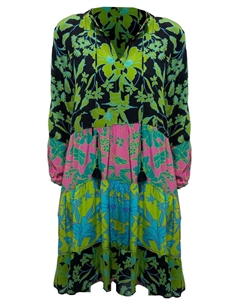 Женское платье-мини Miramar с разрезом на шее и длинными рукавами, многослойное, мультиколор Johnny was