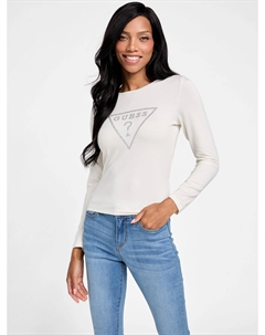 Топ с логотипом Lamar Crewneck, цвет spirit white Guess factory