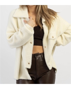 Мягкая меховая шуба Frankie цвета слоновой кости Bucketlist