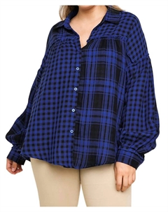 Клетчатый топ на пуговицах в королевском стиле, цвет royal Umgee