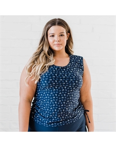 Женский купальник-топ Tankini Maya с закрытой спиной, цвет navy anchors Calypsa