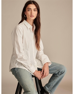 Женская рубашка с баской и пуговицами, белый Lucky brand