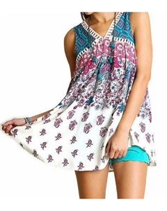 Туника без рукавов с принтом пейсли в цвете Multi Umgee