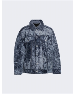 Пальто-смокинг из овчины с наконечниками, цвет rich indigo Alexander wang