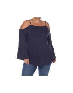 Топ с открытыми плечами в темно-синем цвете White mark