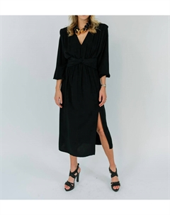 Платье миди с драпировкой черного цвета Scotch&soda