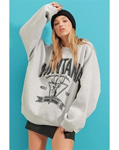 Толстовка Sweatshirt, серый Trendyol