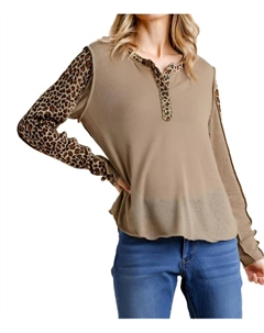 Топ с леопардовым принтом цвета мокко Umgee