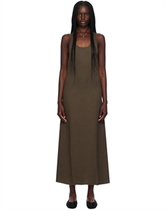 Коричневое платье макси с круглым вырезом TOTEME Toteme