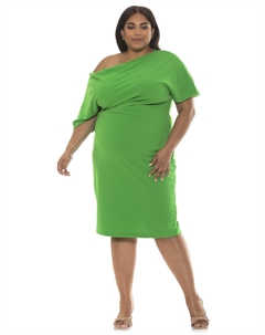 Платье Оливия - Большой размер, зеленый Alexia admor