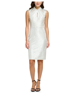 Платье с завитком спереди цвета шампанского, цвет champagne Vince camuto