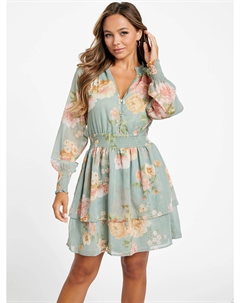 Короткое платье с цветочным принтом Мишель, цвет superlative sage crush mu Guess factory