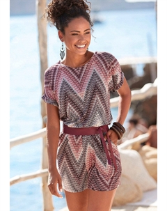 Женский комбинезон с шевронным принтом, цвет bordeaux multi Lascana