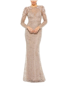 Платье для трубы, серо-коричневый Mac duggal