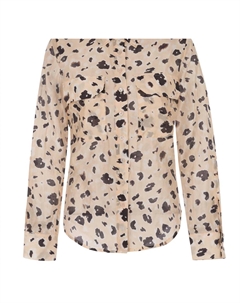 Рубашка на пуговицах с леопардовым принтом экрю The shirt™