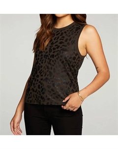 Майка Rpet Vintage Jersey Muscle, с черным леопардовым принтом Chaser