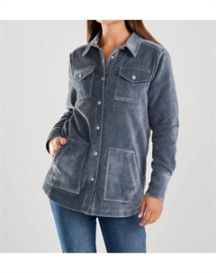 Бархатная шуба синего цвета Fdj