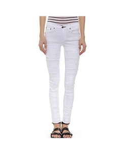 Рваные узкие джинсы белого цвета Rag & bone