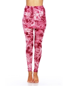 Леггинсы с юбкой в ​​стиле тай-дай в бордовом цвете White mark