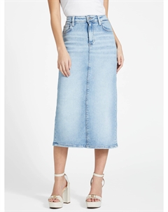 Джинсовая юбка миди, цвет light wash Guess factory