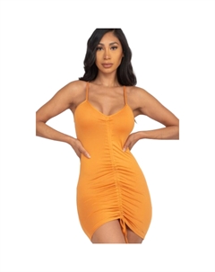 Мини-платье с регулируемой отделкой спереди, цвет tomato cream Fashnzfab