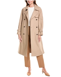 Двубортный тренчкот, коричневый Theory