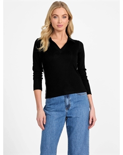 Топ Page с длинными рукавами в рубчик, черный Guess factory