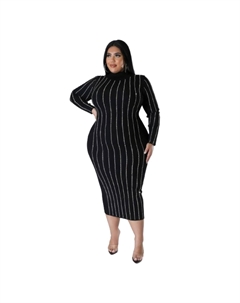 Платье-стрейч с воротником-стойкой, черный Fashnzfab