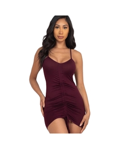 Мини-платье с регулируемой отделкой спереди, цвет wine tasting Fashnzfab