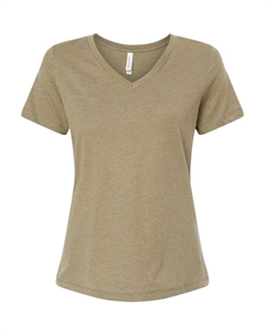 Женская свободная футболка Heather CVC с V-образным вырезом, цвет heather olive Bella+canvas