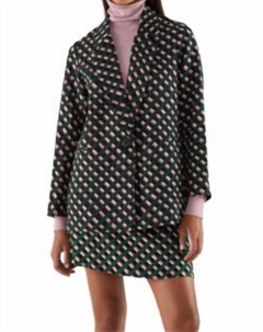 Пиджак с геометрическим принтом зеленого/розового/черного цвета Compania fantastica