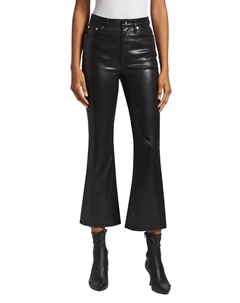 Джинсы Casey Coated с высокой посадкой и расклешенной юбкой черного цвета Rag & bone