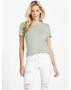 Футболка с вышитым логотипом Lizza, цвет green balsam Guess factory