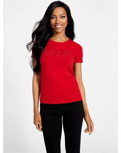 Футболка с вышитым логотипом Lizza, цвет rugby red Guess factory