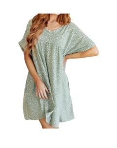 Платье Rodeo Lights с рукавами «летучая мышь» зеленого цвета с цветочным принтом Haptics