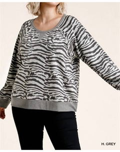 Толстовка French Terry Zebra Plus в цвете Heather Grey Umgee