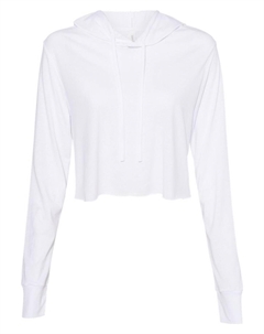 Женская укороченная толстовка с длинным рукавом Triblend, цвет solid white triblend Bella+canvas