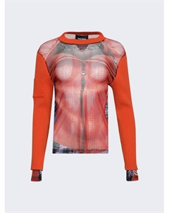 Кардиган Trompe-l'oeil с оборками из коллекции X Jean Paul Gaultier Оранжевый Y / project
