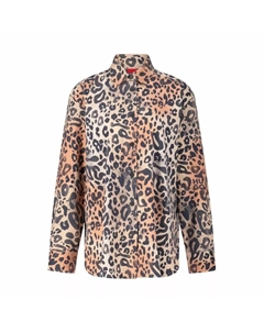 Блузка оверсайз в стиле бойфренда, коричневый Hugo