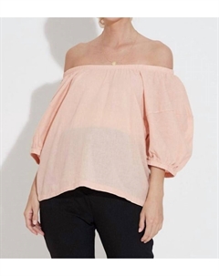 Льняная туника с рукавами-фонариками светло-персикового цвета Liv maternity