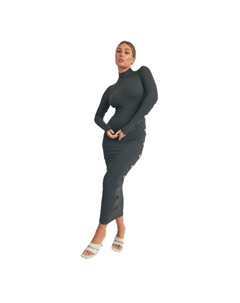 Платье макси с вырезами, цвет heather charcoal Fashnzfab