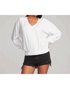 Белый пуловер с V-образным вырезом Poppy Chaser