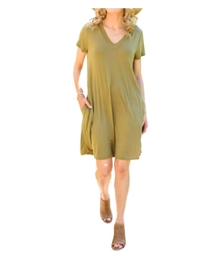 Платье-футболка Counting On You в оливковом цвете Mittoshop