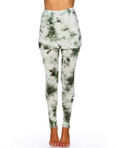 Леггинсы с юбкой в ​​технике тай-дай в оливковом цвете White mark