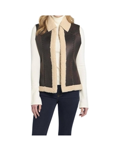 Жилет из искусственной овчины цвета ванили, цвет vanilla bean Cripple creek